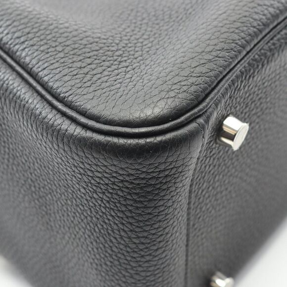 Hermes Shoulder Bag Lindy 26 073428ck Black Leather Lindy 26 Taurillon Clemence - Picture 7 of 7